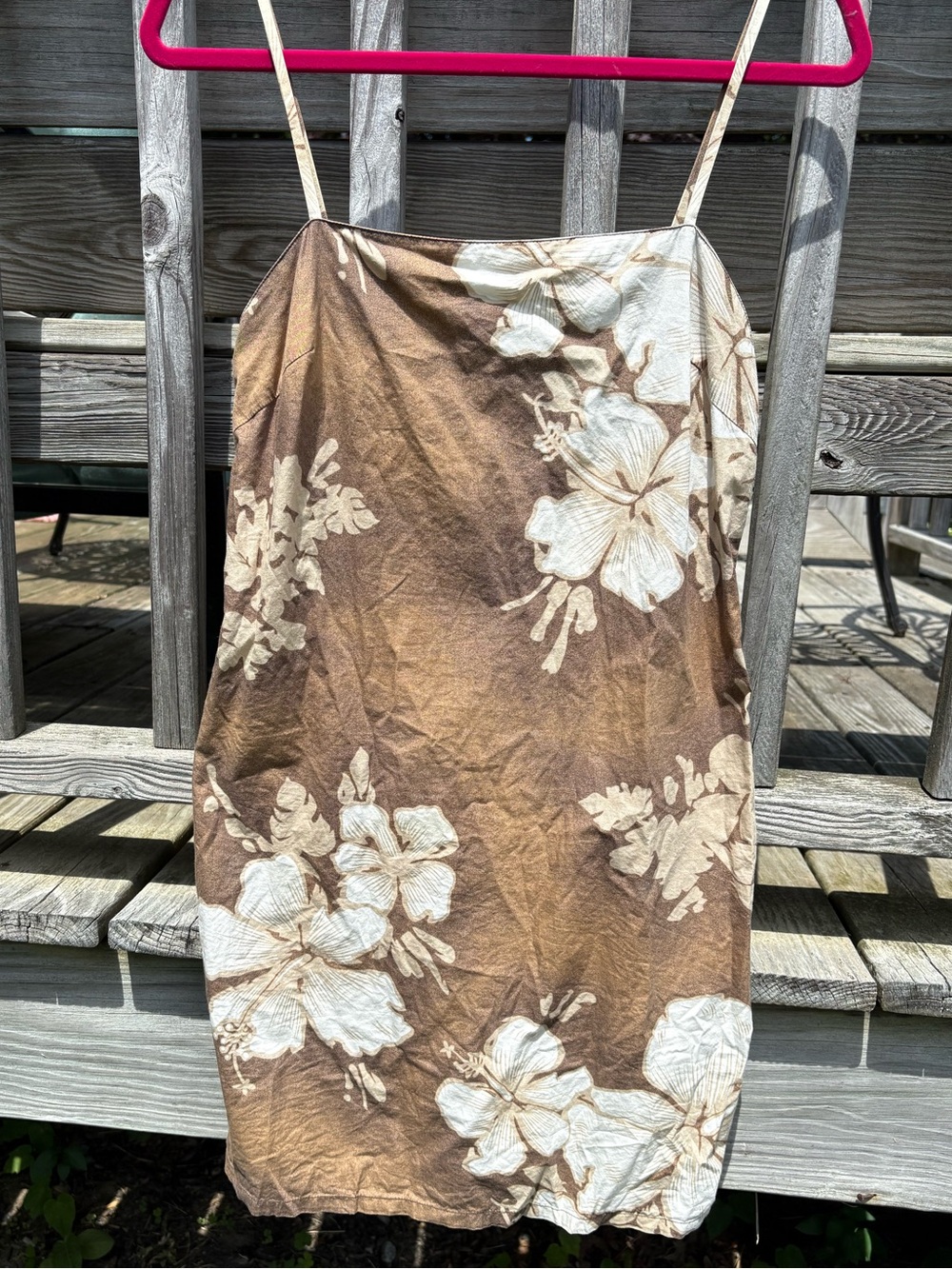 Polo Ralp Lauren Tropical Floral Brown Tank Dress